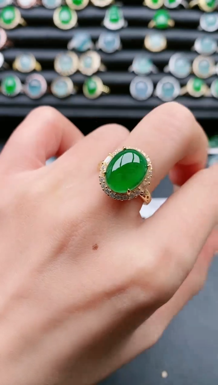 【闪购商品】翡翠戒指银S925镶嵌111111