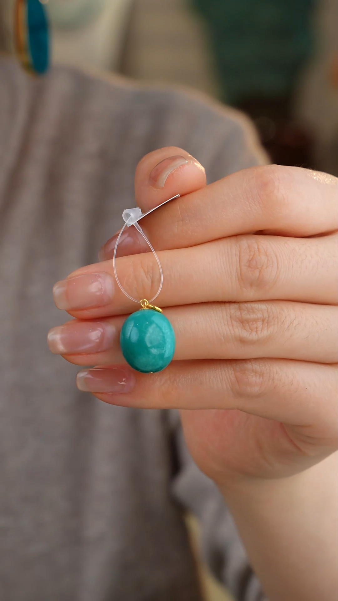 【闪购商品】绿松石吊坠(不含链)18K金镶嵌1