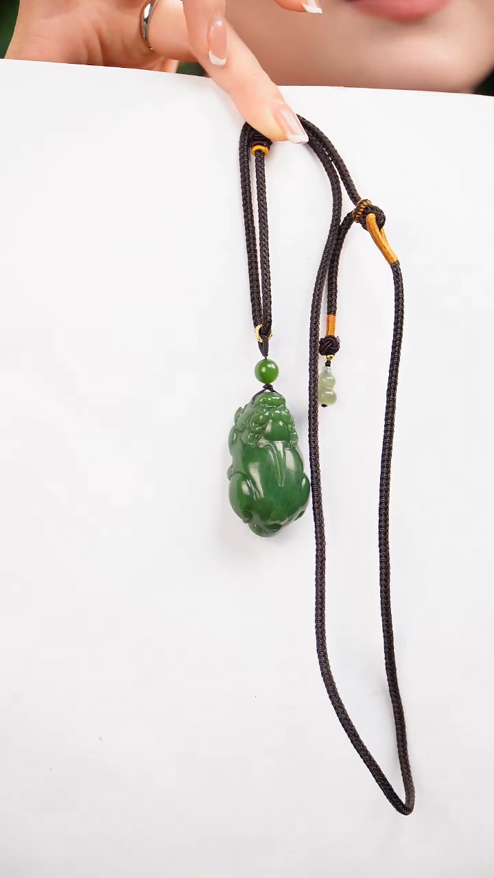【闪购商品】和田玉（碧玉）吊坠(赠链)未镶嵌和田玉碧玉貔貅吊坠