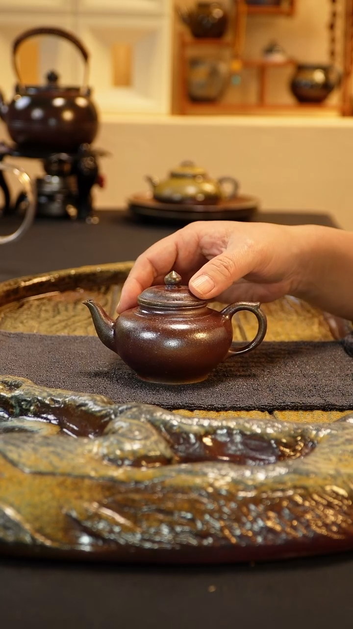 紫砂柴烧纯自然紫砂柴烧130毫升