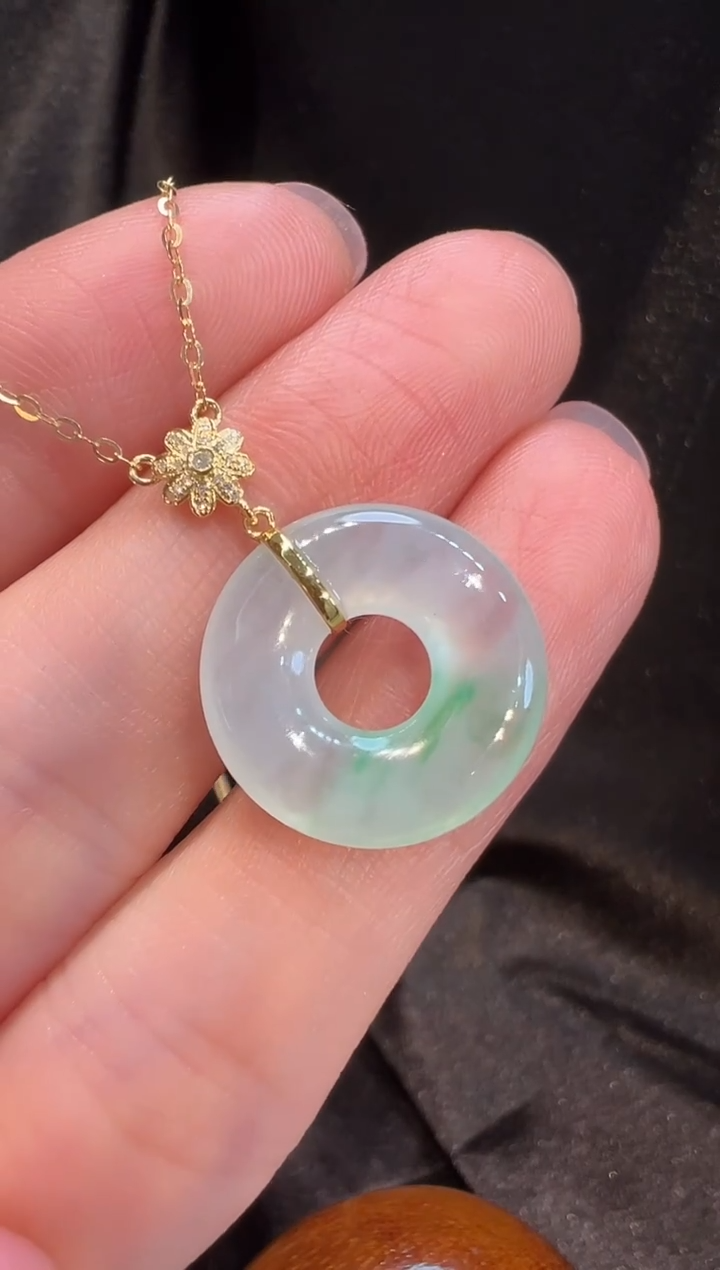 套链18K金镶嵌翡翠L6