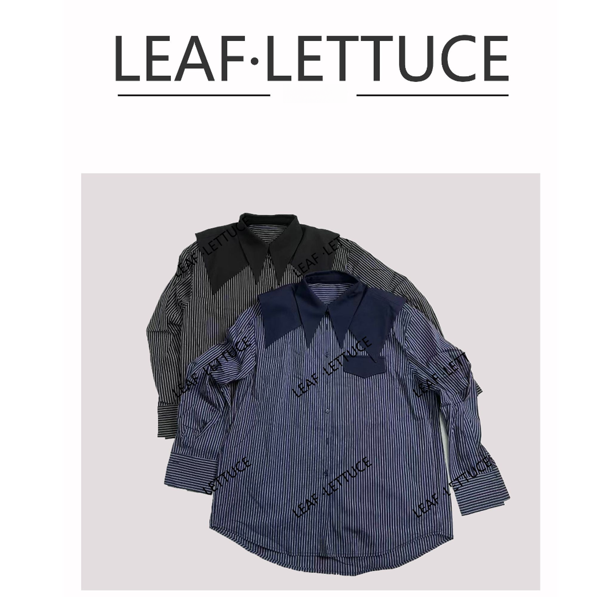 【LEAF LETTUCE】00124/5319欧版条纹披肩衬衣