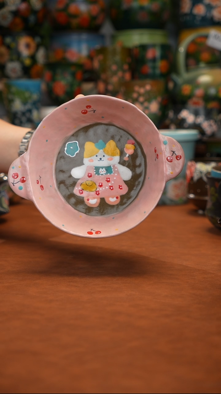 紫砂油画   釉下彩   盘