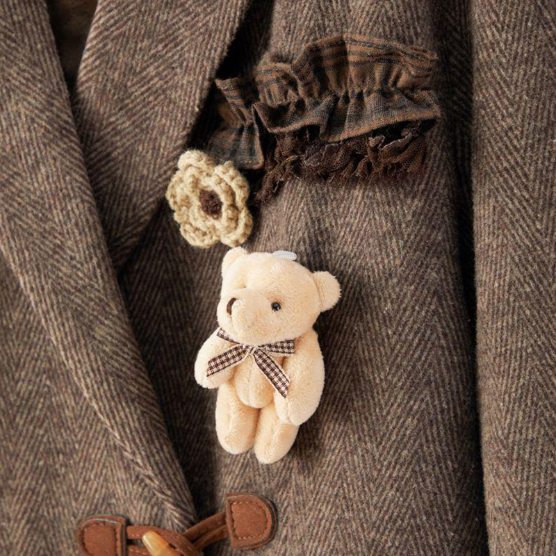 毛绒小熊配饰女布偶2025新款高档精致可爱立体小花朵挂件装饰