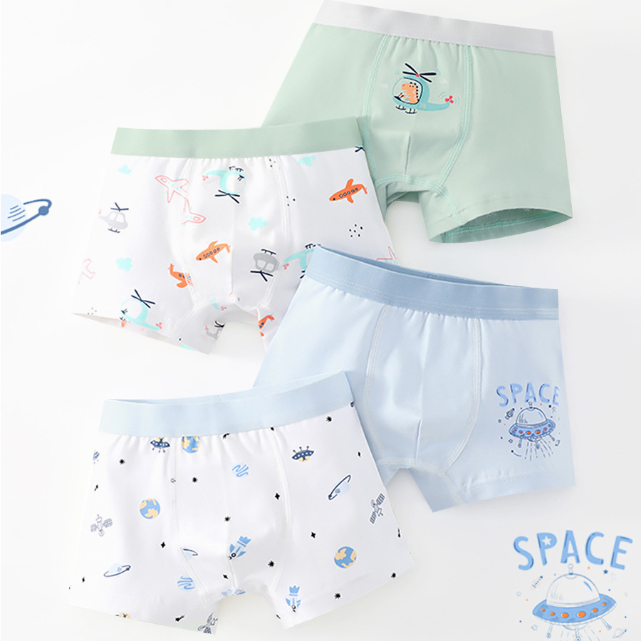 【4条品质款】27kids品牌内裤韩版中大童平角裤男童莱卡棉小短裤