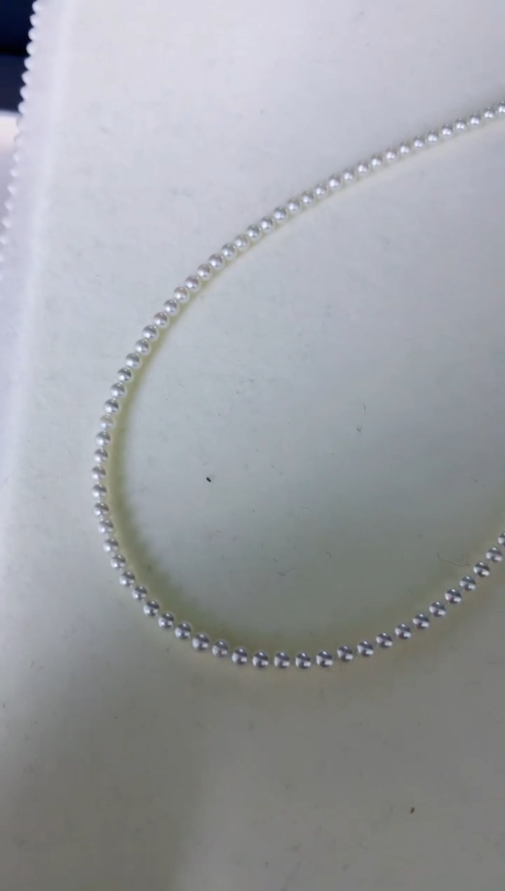 【闪购商品】海水珍珠商品18K金镶嵌3-3.5roseP满珠链带大证