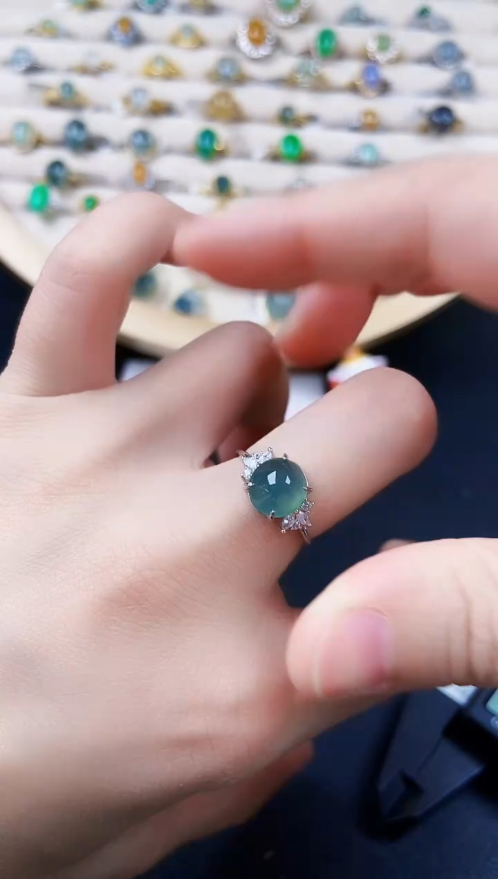 【闪购商品】翡翠戒指银S925镶嵌3546546