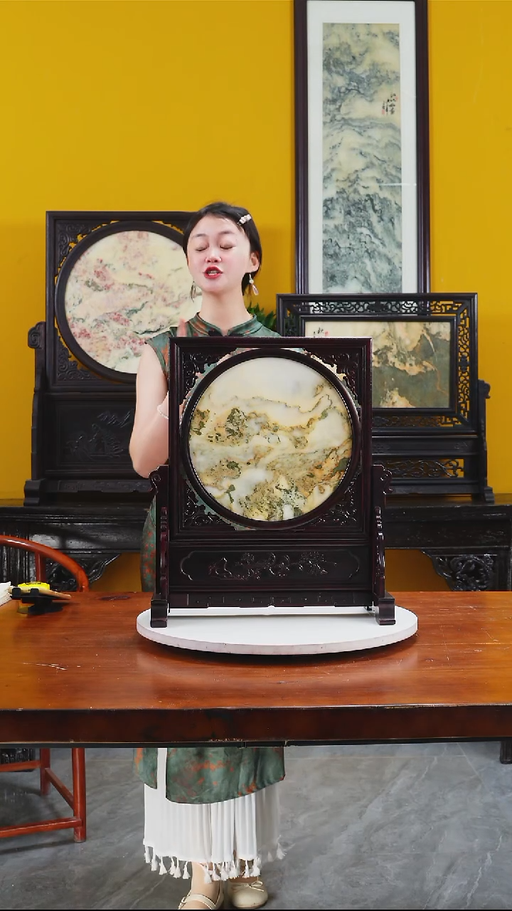 石材天然大理石画摆件