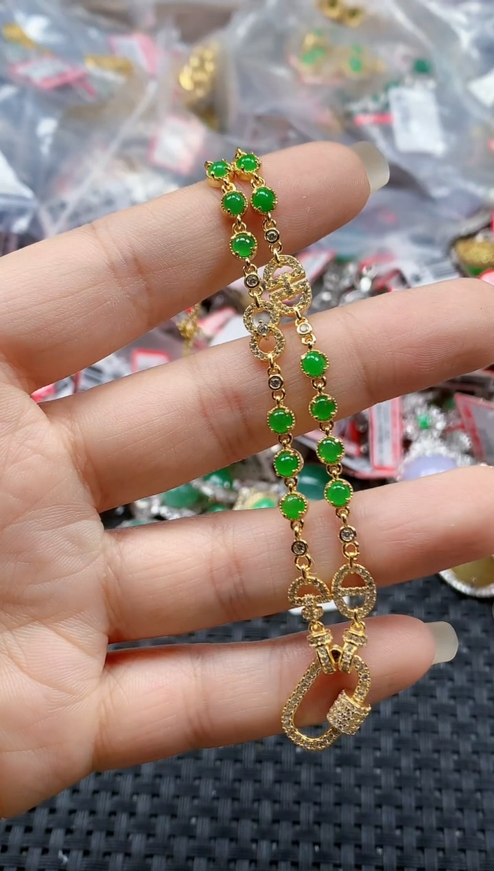 银S925镶嵌戒指翡翠天然A货缅甸翡翠