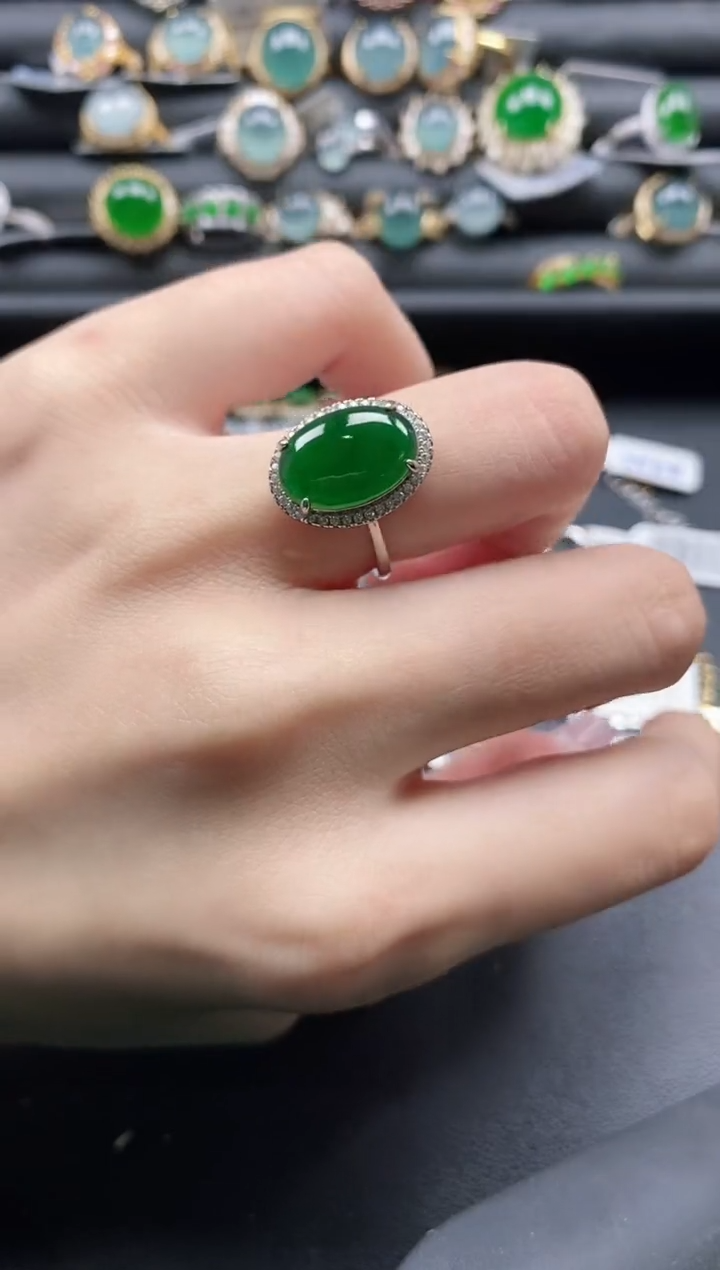 【闪购商品】翡翠戒指银S925镶嵌1111
