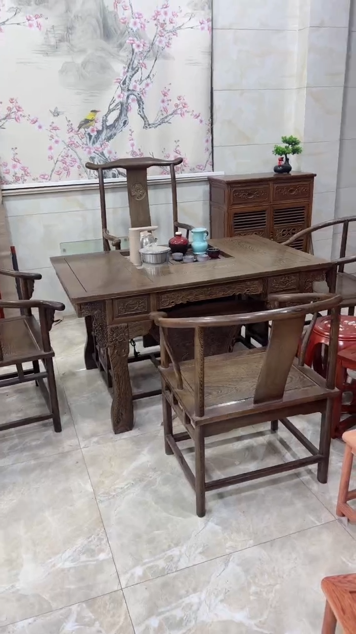 【闪购商品】鸡翅木类成套家具鸡翅木茶台五件套