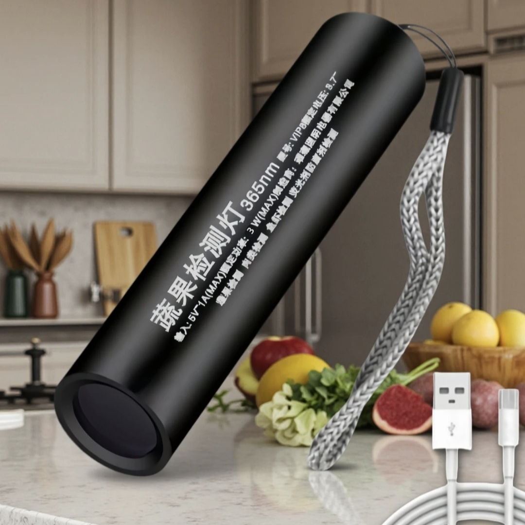 A1送充电线蔬菜残留检测手电筒紫光灯验钞荧光剂可充电