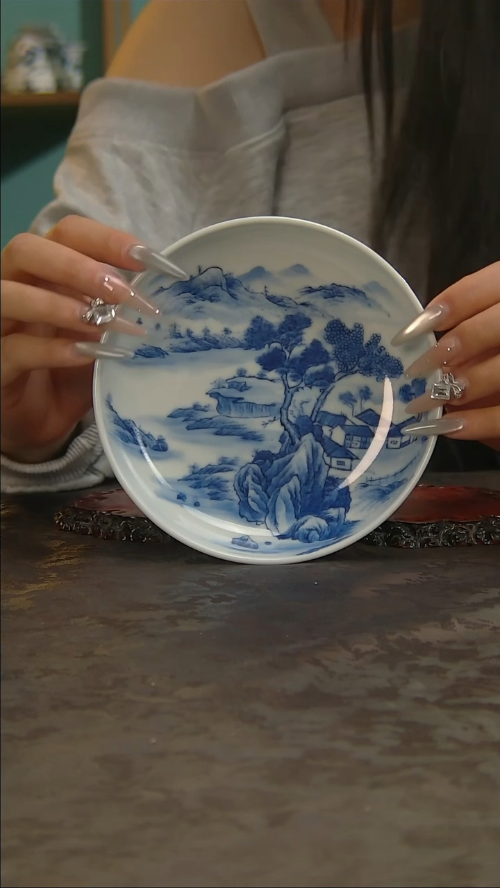 【闪购商品】青花手绘山水壶承