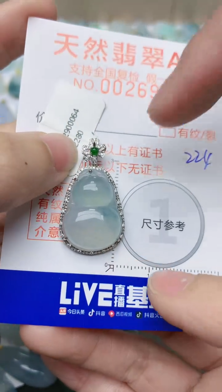 【闪购商品】翡翠颈饰18K金镶嵌天然翡翠A货    224