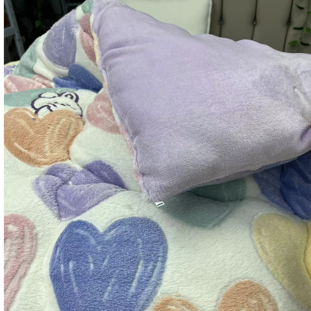 爱心雪花绒冬被加棉加厚保暖恒温亲肤柔软双面款