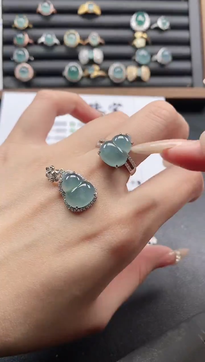 银S925镶嵌戒指翡翠51511