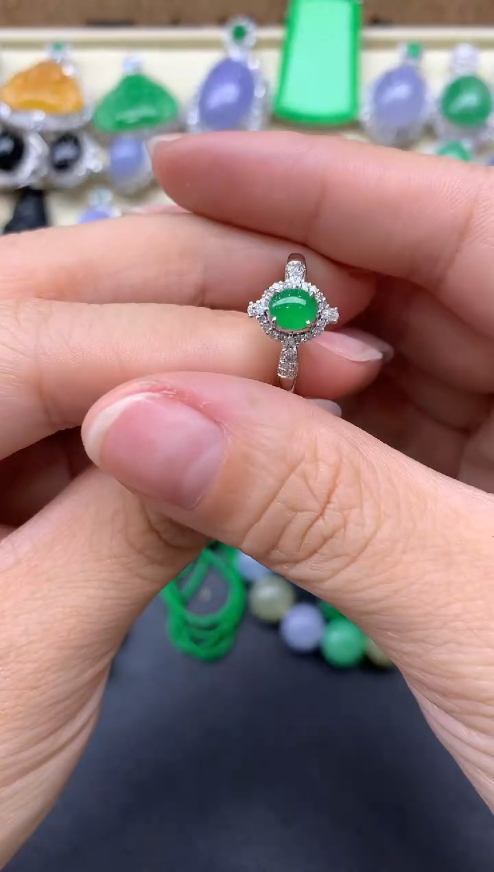 【闪购商品】翡翠戒指18K金镶嵌754-中国好珍宝