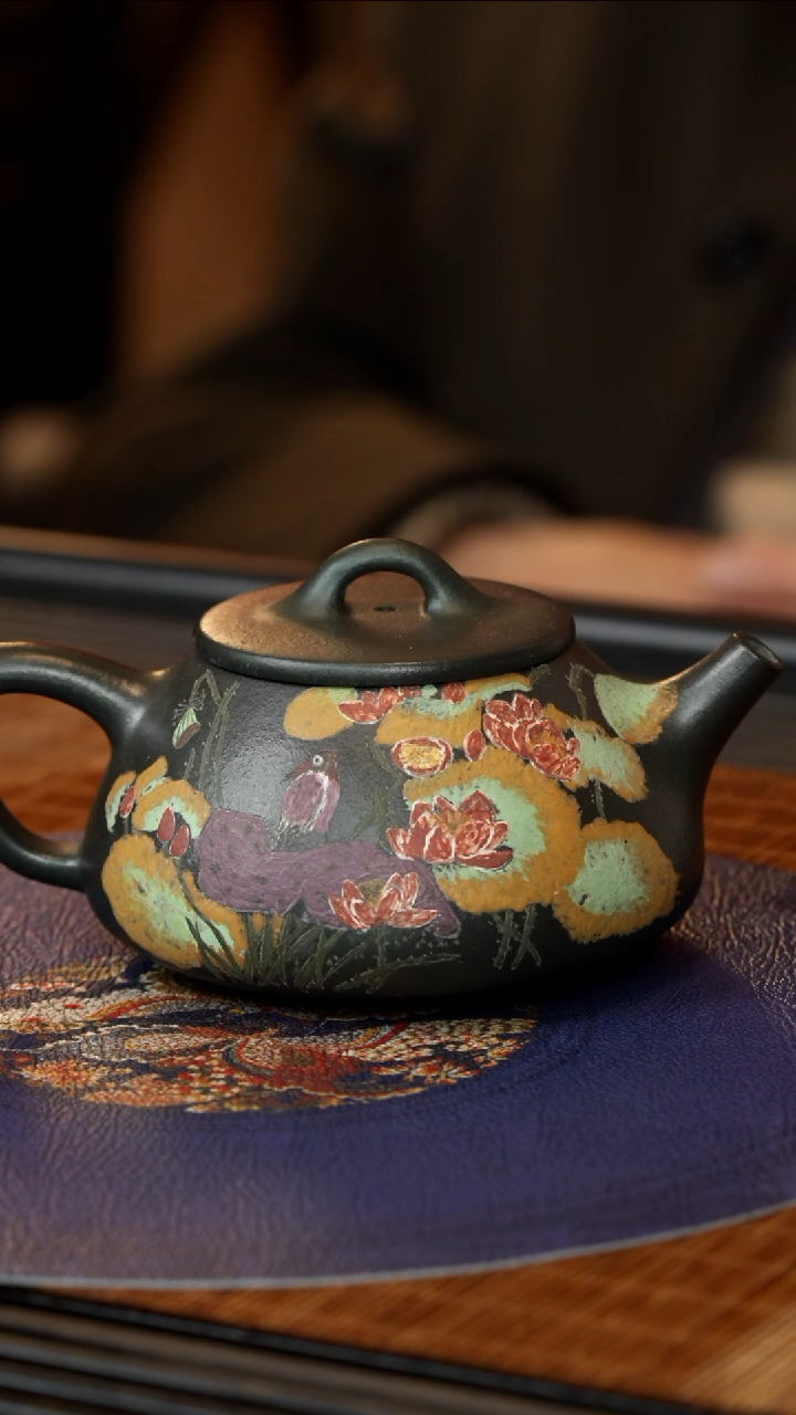 【闪购商品】紫砂茶壶WPR 老墨绿 平盖石瓢 251cc