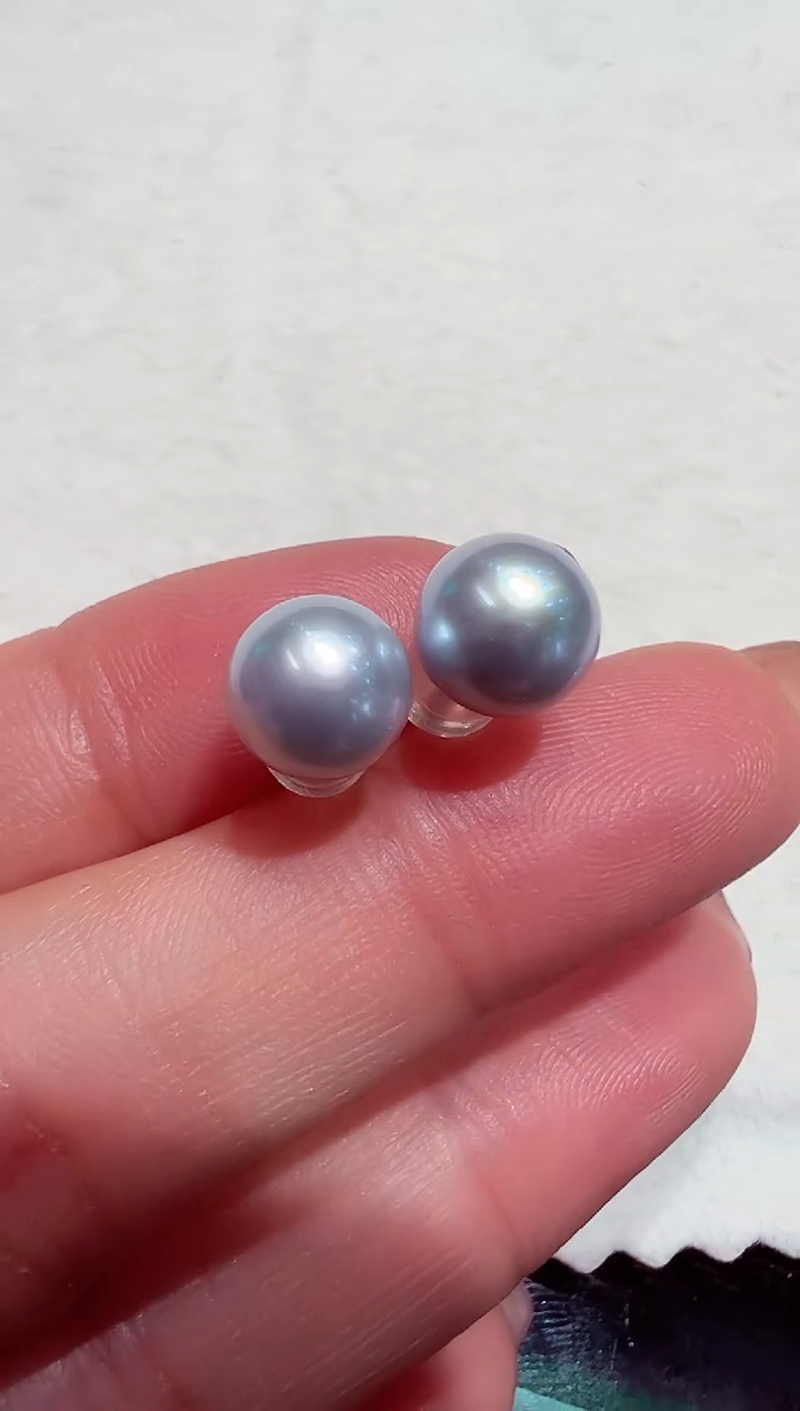 【闪购商品】海水珍珠耳钉18K金镶嵌珍珠耳钉