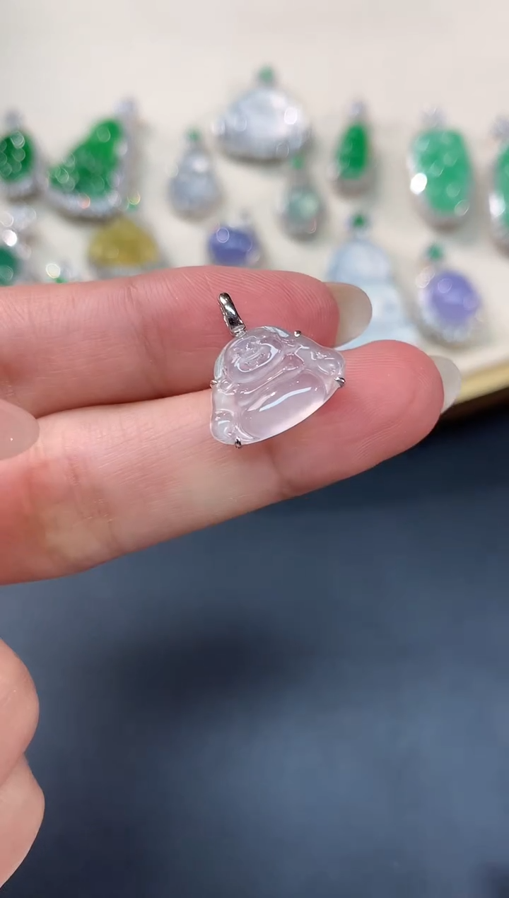 【闪购商品】翡翠吊坠(不含链)18K金镶嵌A542|1500