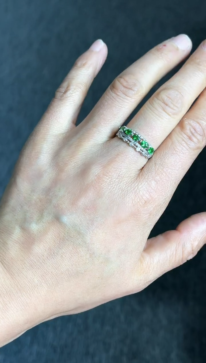 【闪购商品】石榴石戒指银S925镶嵌戒指