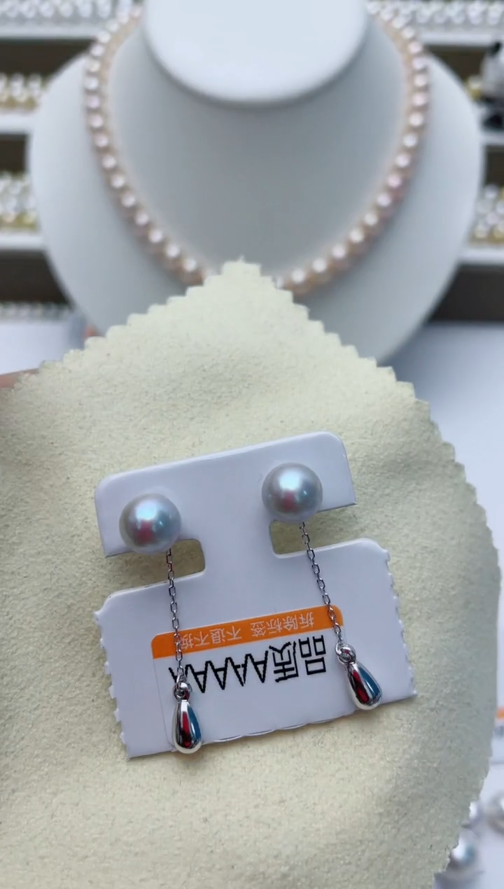 【闪购商品】海水珍珠耳饰银S925镶嵌W48