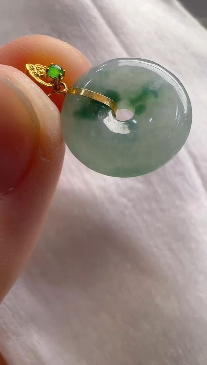 【闪购商品】翡翠吊坠(不含链)18K金镶嵌多样性发货拍一发一