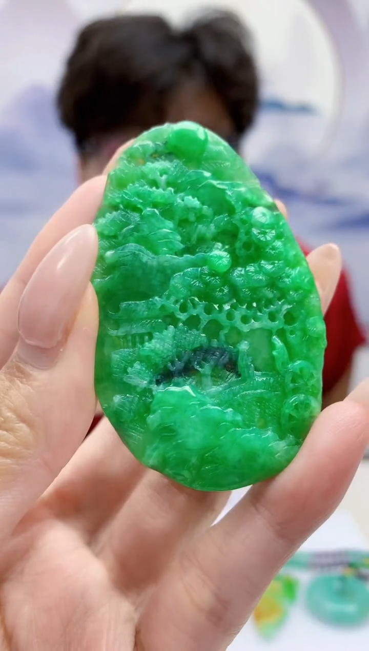 定制翡翠未镶嵌4688mm-毛货挂件赠珠链130