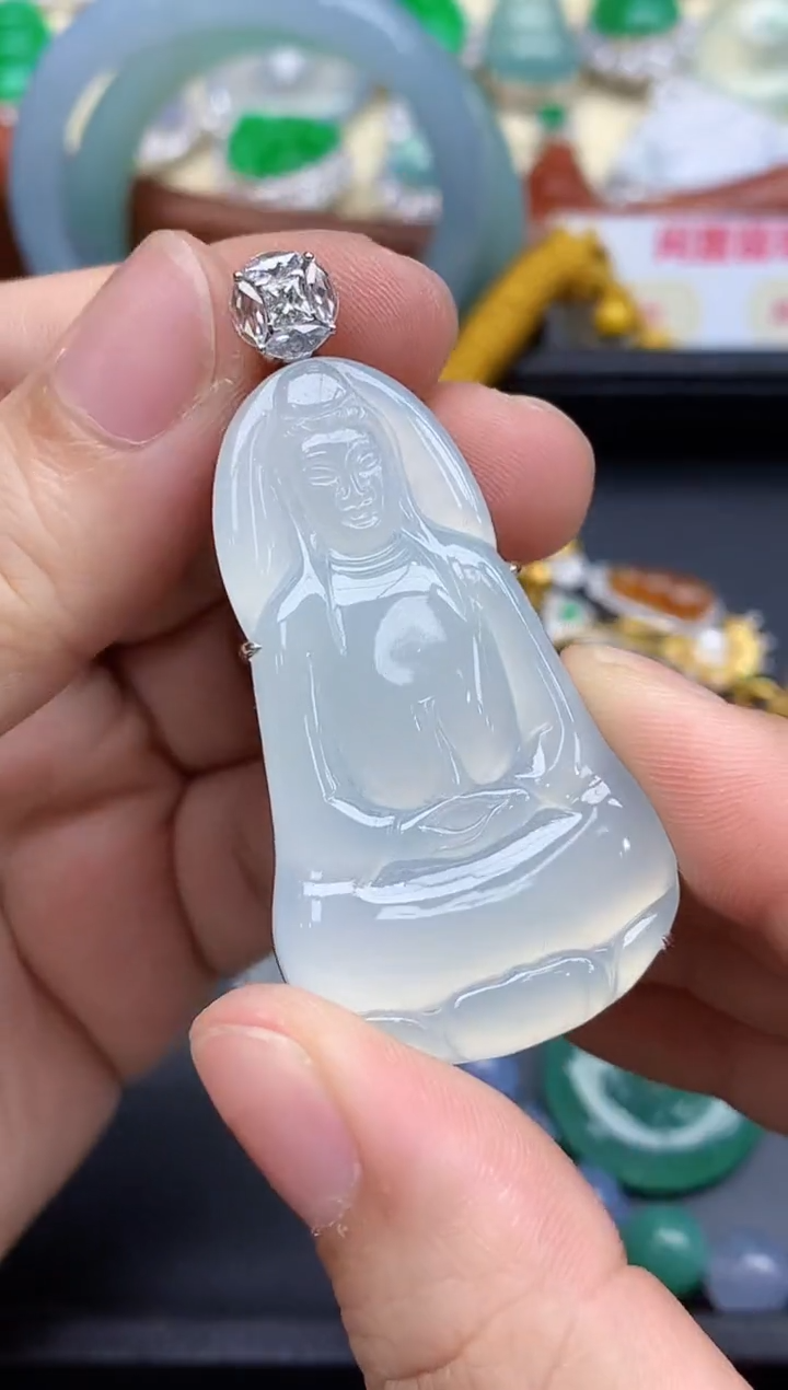 颈饰18K金镶嵌翡翠533-中国好珍宝