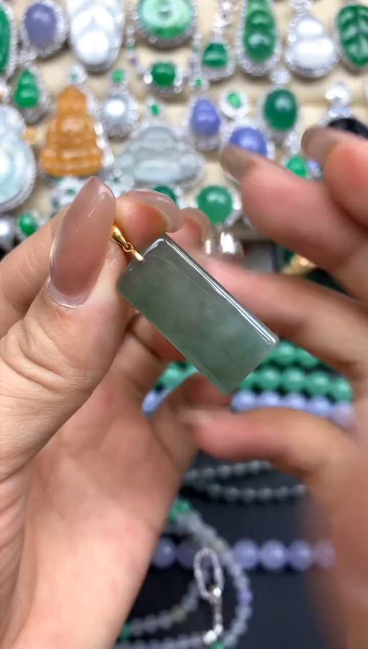 颈饰18K金镶嵌翡翠159-中国好珍宝