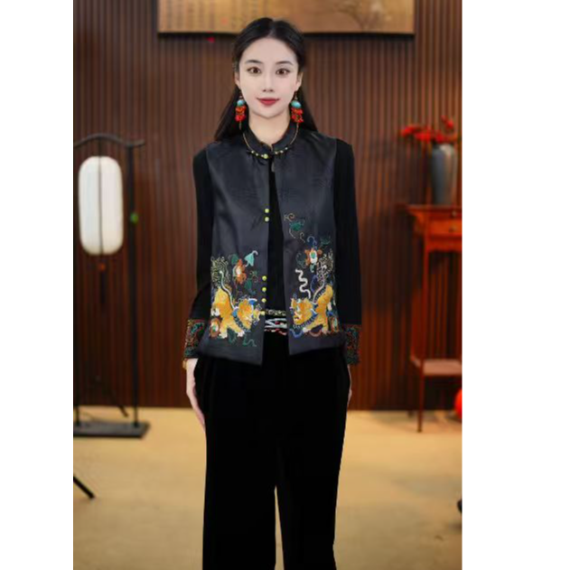 [兰芷]娜娜高定新中式双面双穿马甲