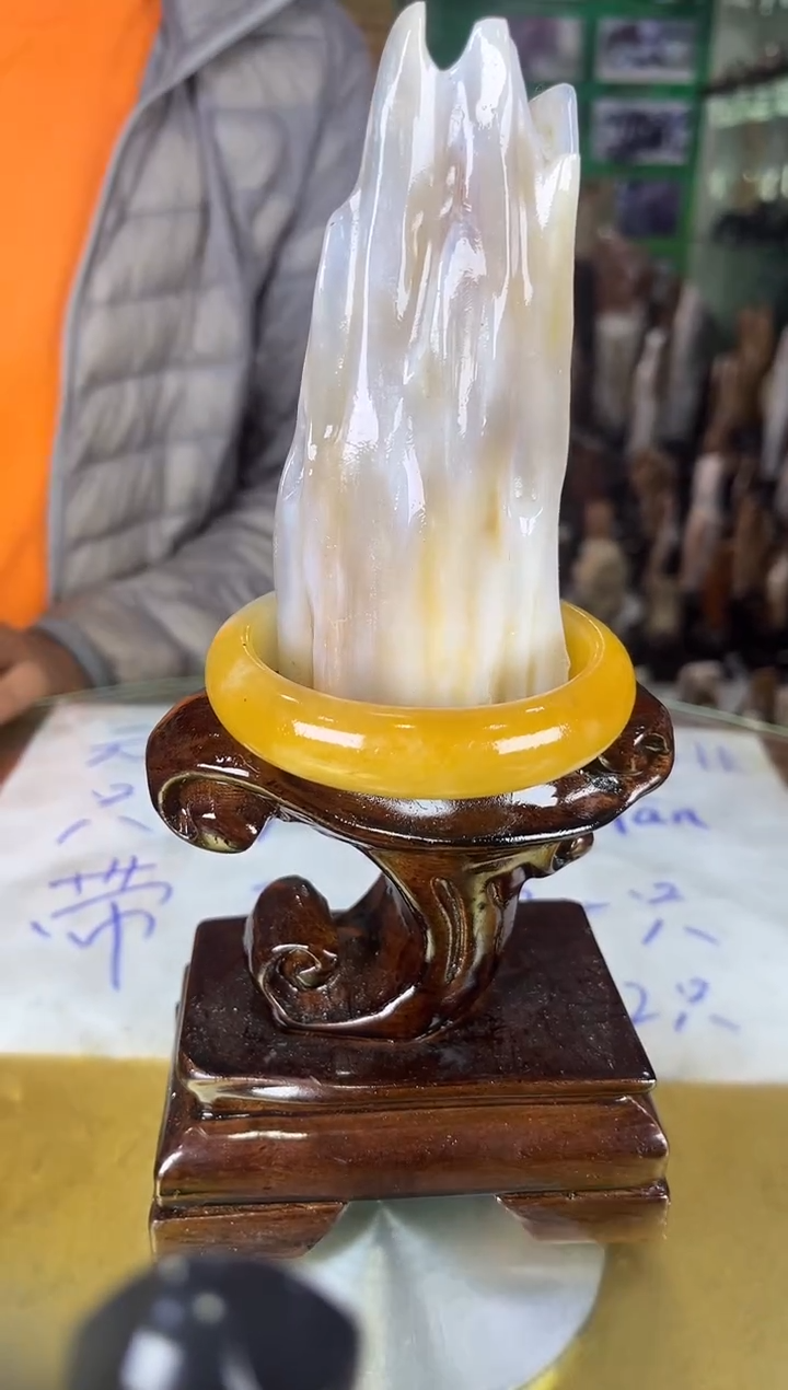 未镶嵌珠宝奇石硅化玉缅甸天然树化玉精品居家摆件