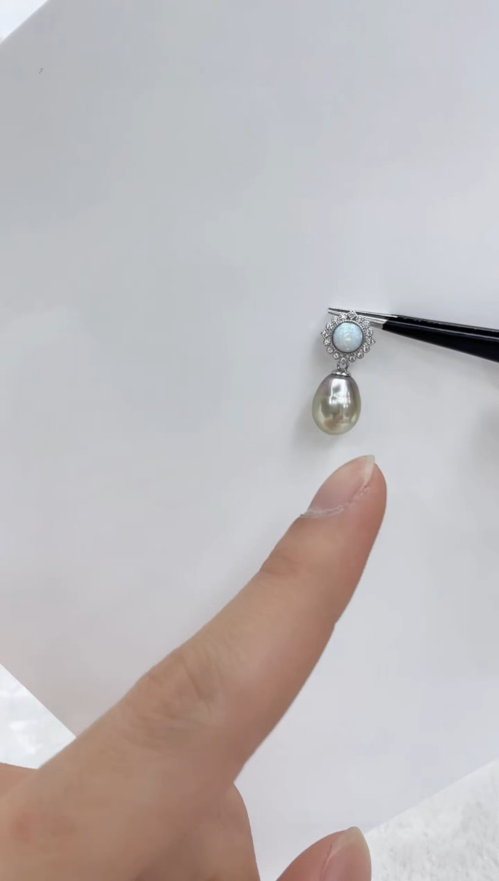 【闪购商品】海水珍珠吊坠(不含链)银S925镶嵌海水珍珠吊坠