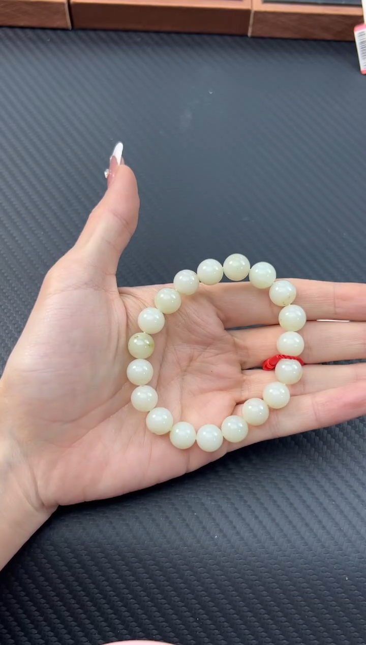 【闪购商品】和田玉手串未镶嵌且末微色差米达卡10手串L