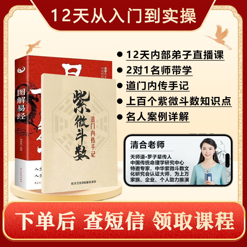 【12天小白入门】紫微斗数+易经+12天名师直播课+记忆挂图 ZB02