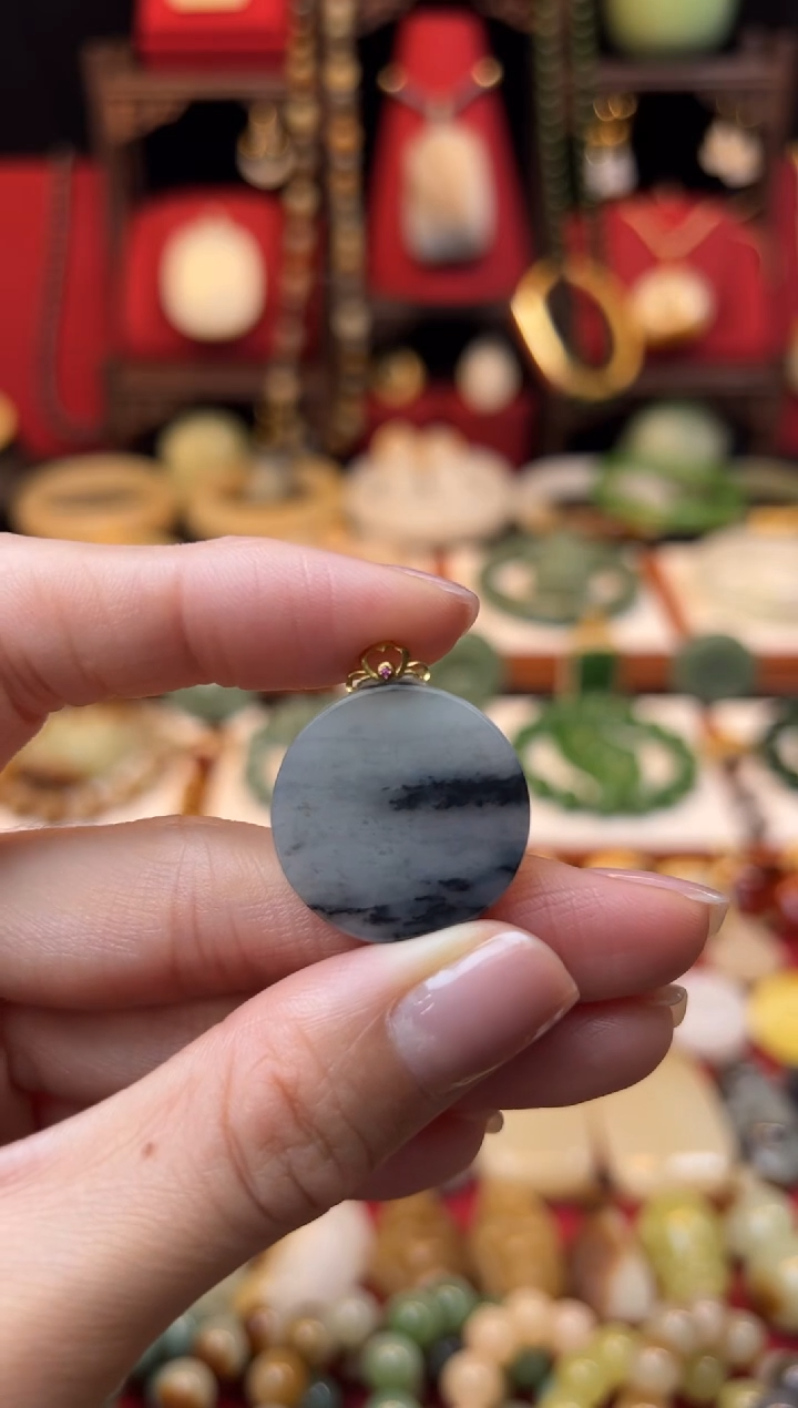 【闪购商品】和田玉挂件18K金镶嵌福利