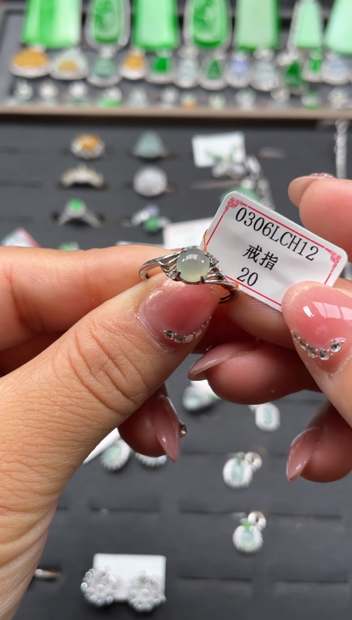 【闪购商品】翡翠戒指银S925镶嵌0306LCH12