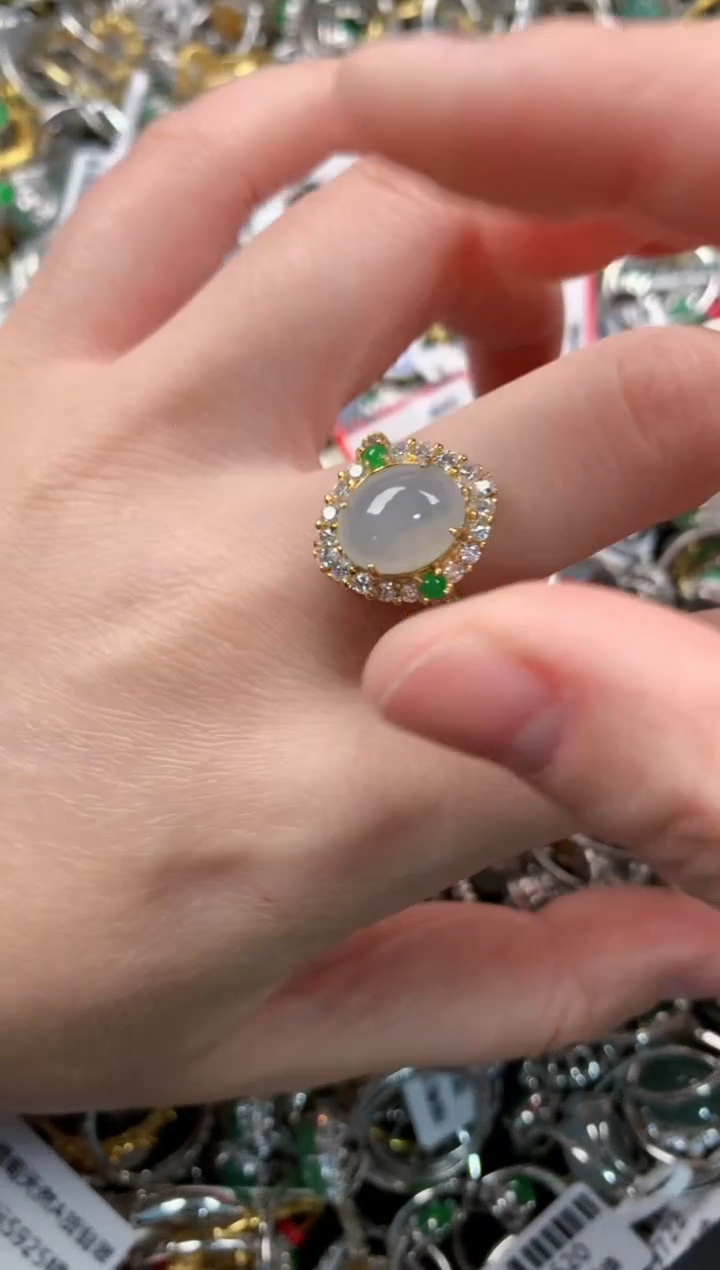 银S925镶嵌戒指翡翠333    2