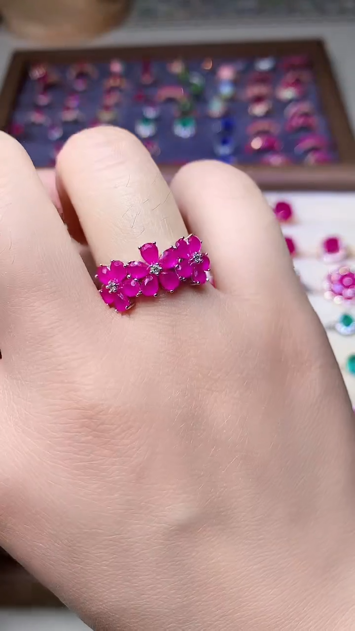 【闪购商品】红宝石戒指银S925镶嵌000