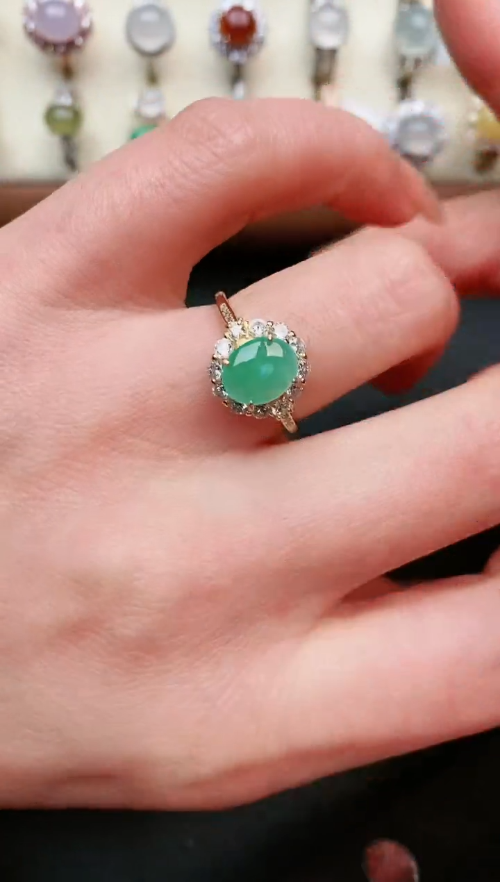 【闪购商品】翡翠戒指银S925镶嵌....