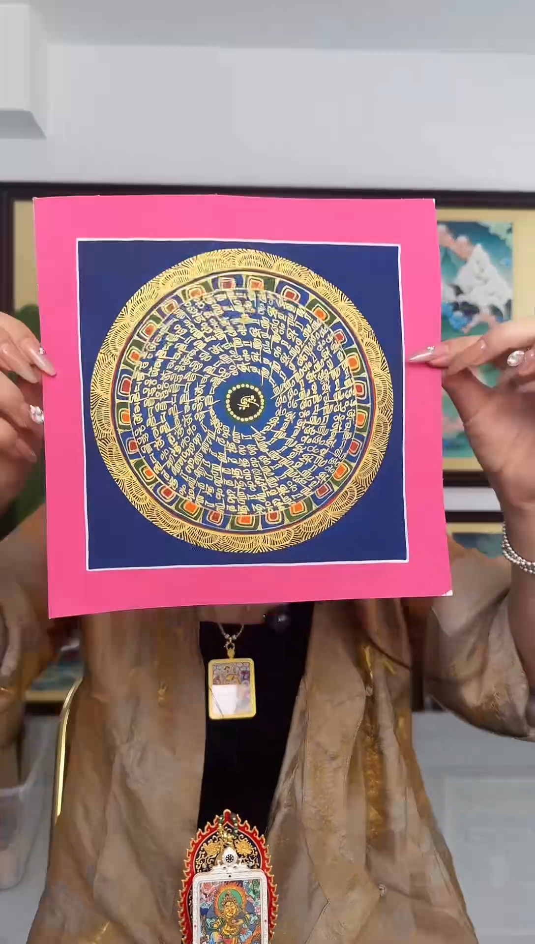 吊坠小房子-热贡纯手绘