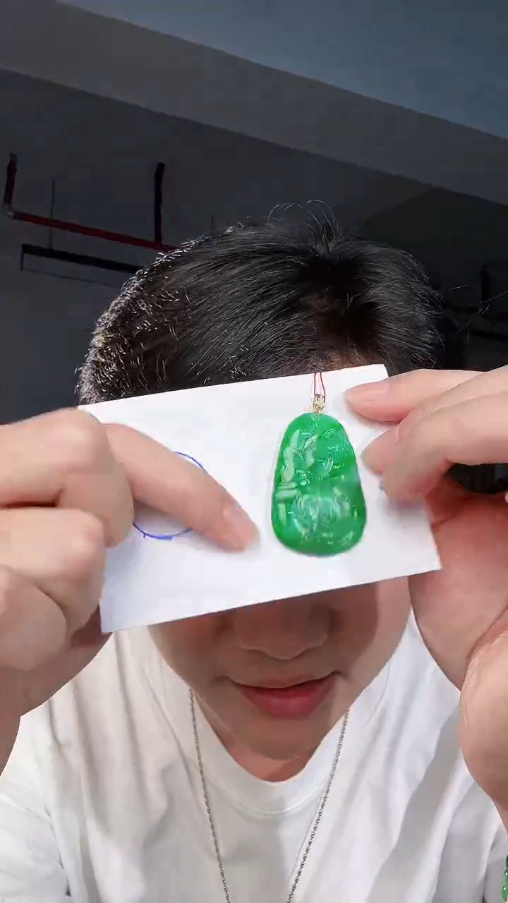 【闪购商品】翡翠颈饰18K金镶嵌缅料A货翡翠/支持复检/一件