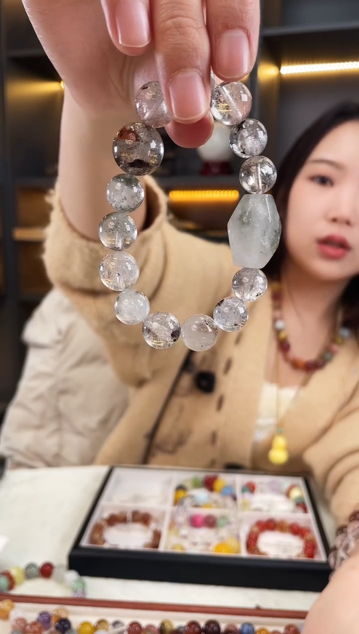 未镶嵌手链水晶绿幽灵随形手串