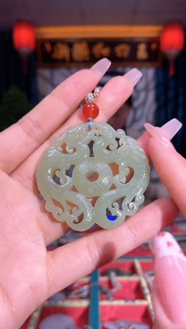 【闪购商品】和田玉颈饰未镶嵌龙凤呈祥