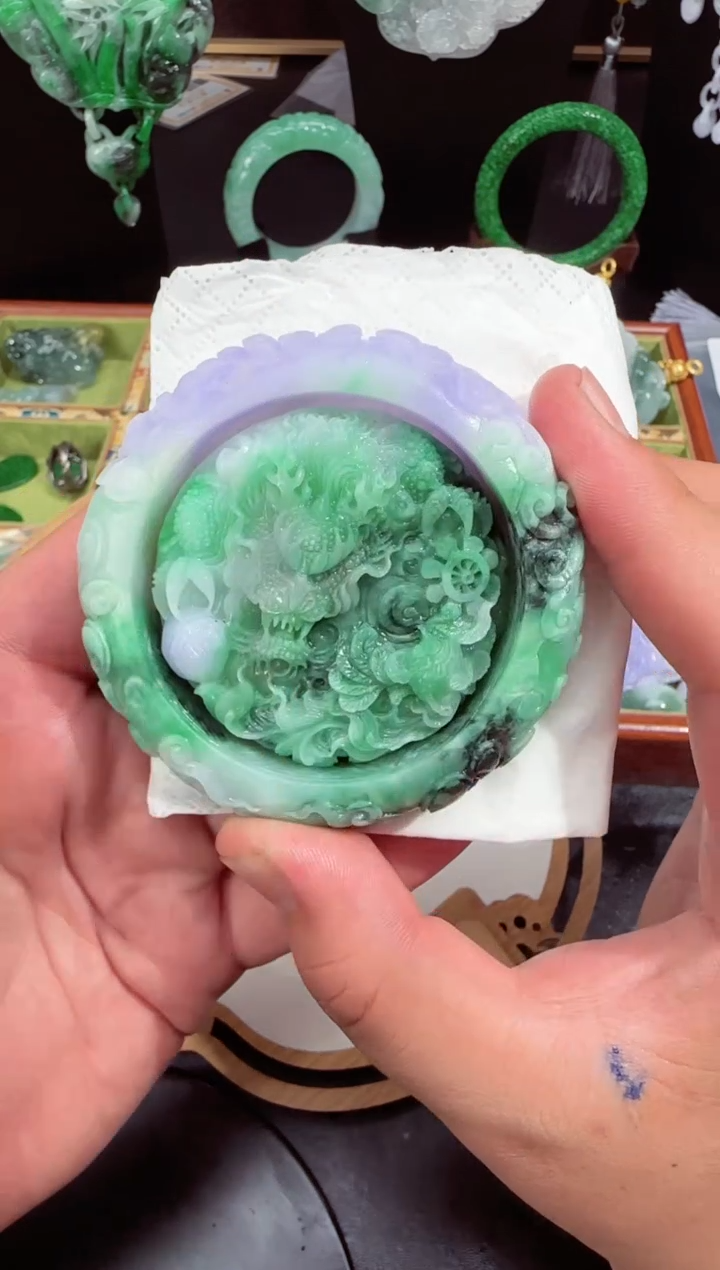 定制翡翠未镶嵌手镯5655