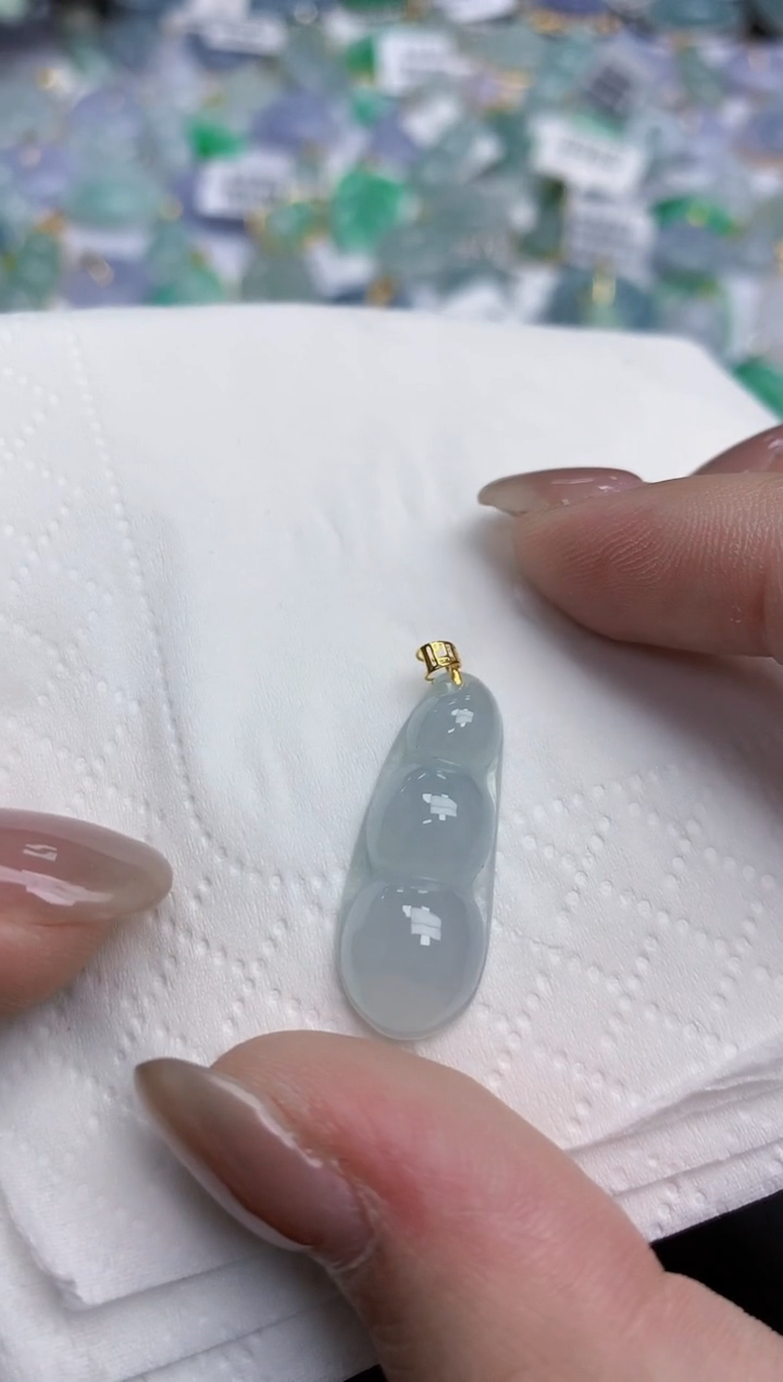 【闪购商品】翡翠颈饰18K金镶嵌天然缅甸翡翠A货