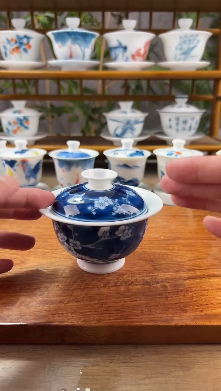 【闪购商品】微瑕冰梅二才元宝盖碗