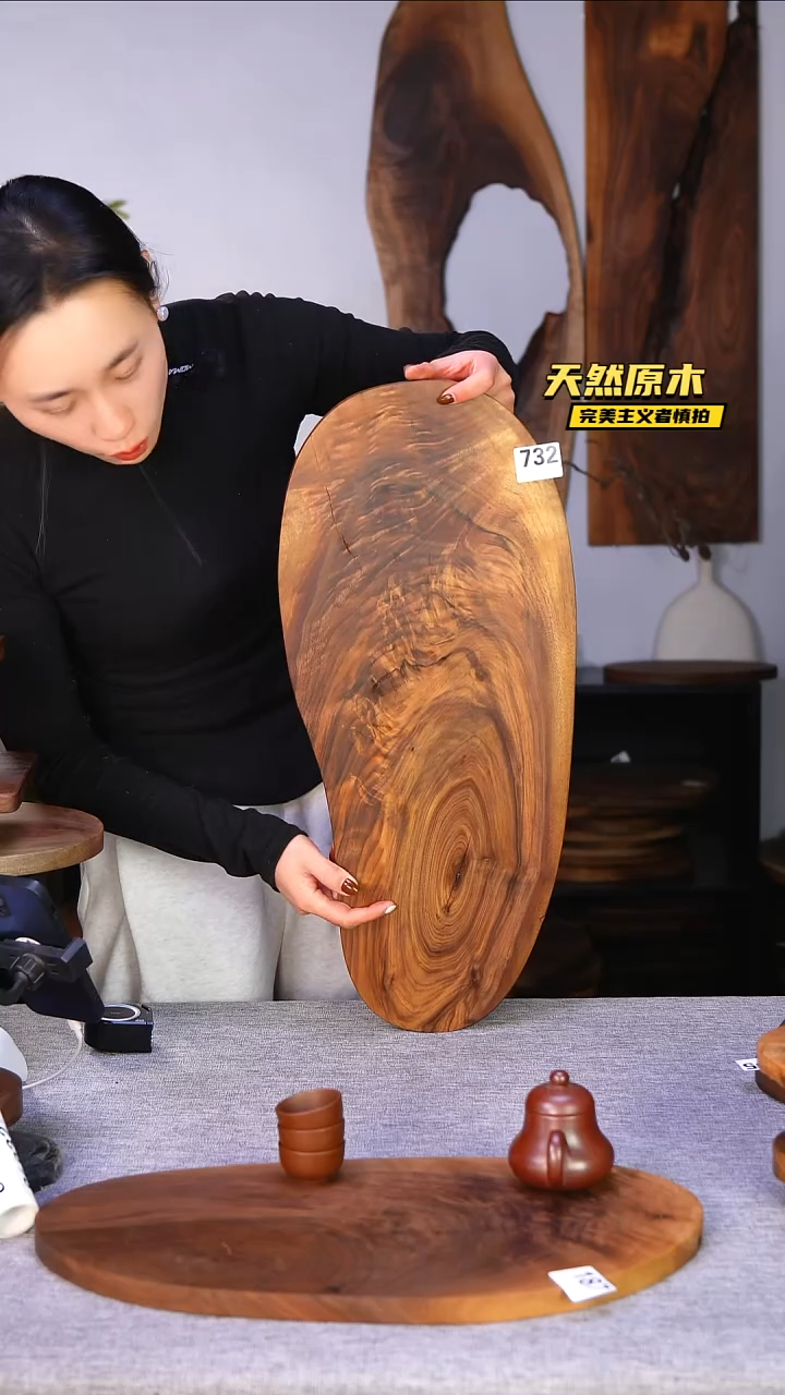 木北美黑胡桃原木.干裂疤结不属于商品质量问题完美主义者慎拍