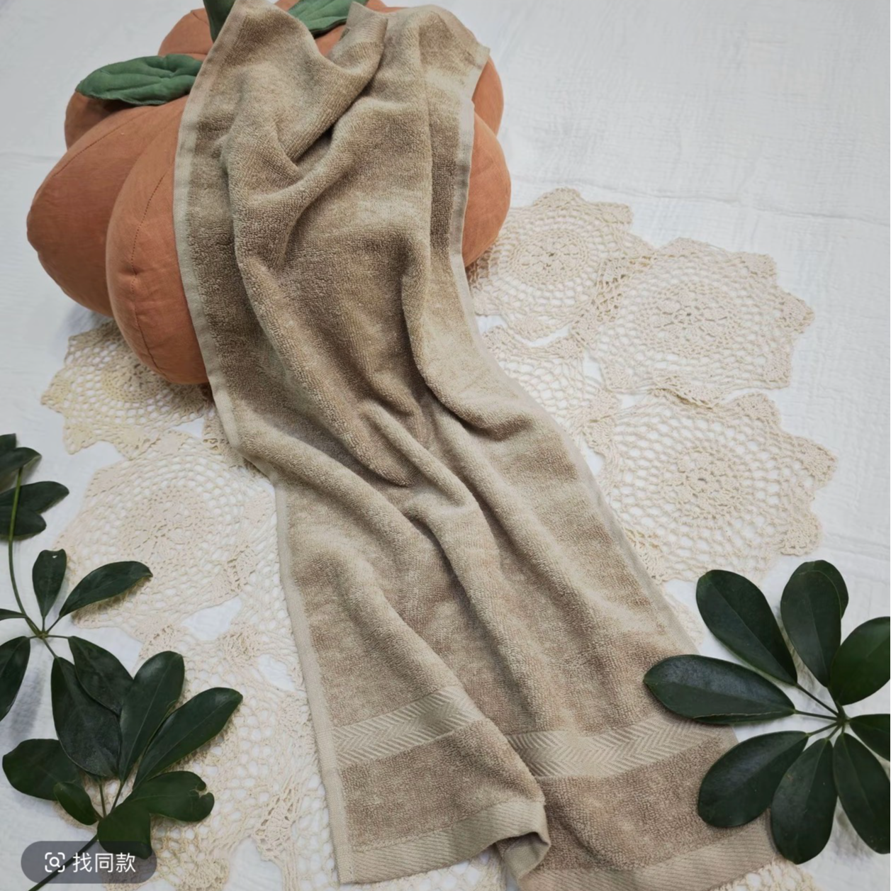 E110  棉麻毛巾一对73*37