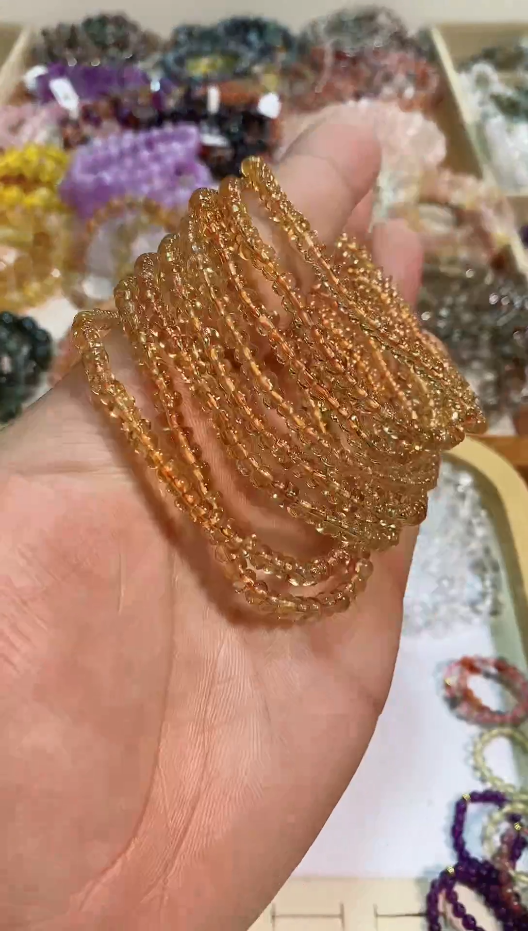 【闪购商品】黄晶手链未镶嵌算盘黄水晶4M+（多样性发其一）